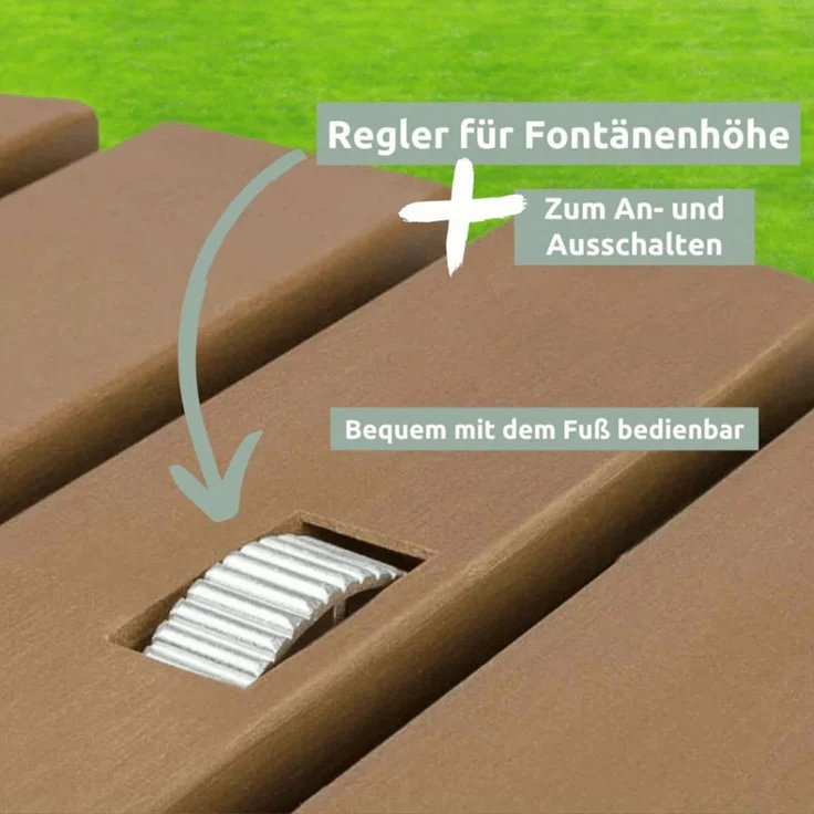 Gartendusche Outdoor eckig TYLIX - WPC Bodendusche 4m Fontänenhöhe mit Fußrad | Außendusche rutschfest Saunadusche Campingdusche wetterfest – Bild 4