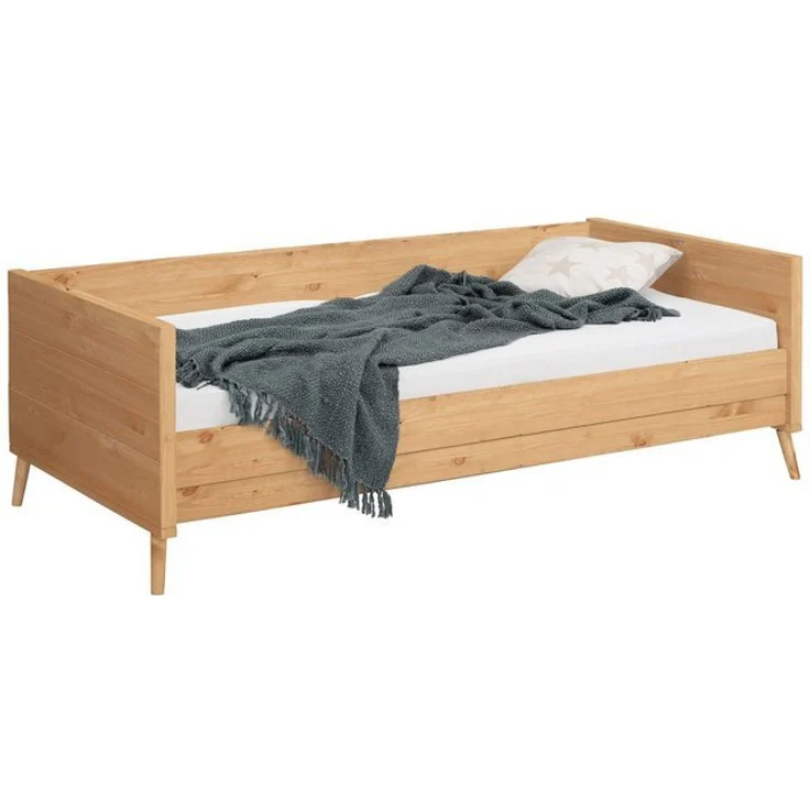 Lüttenhütt Jugendbett Ellen, aus massivem Kiefernholz, in 2 verschiedenen Farben, mit Holzfüßen – Bild 4