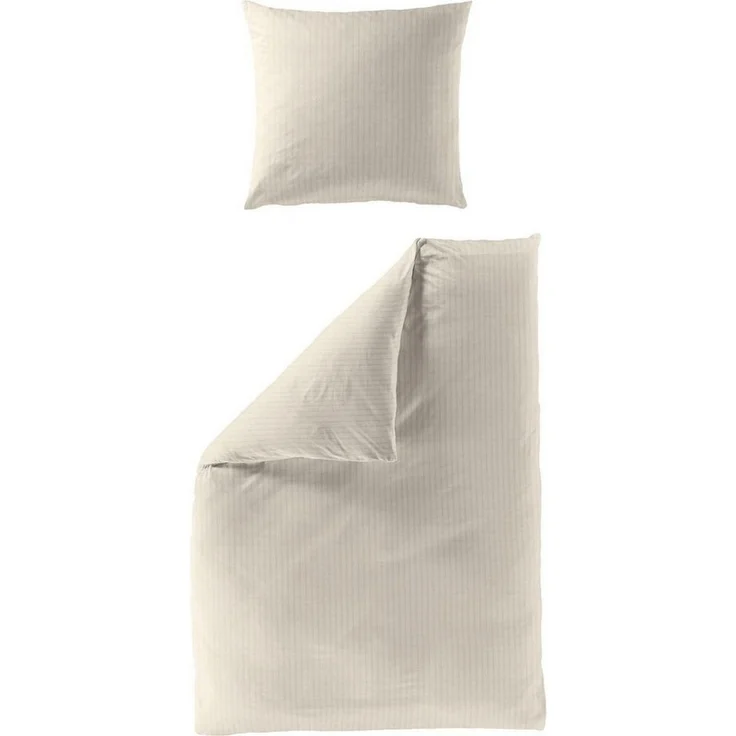 MONDO Bettwäsche ATIP, 155 x 220 cm, Beige, Baumwolle, Interlock-Jersey, mit Reißverschluss – Bild 5