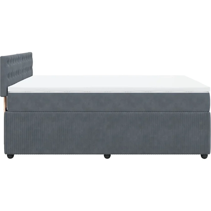 vidaXL Boxspringbett mit Matratze Dunkelgrau 140x200 cm Samt 3290071 – Bild 7
