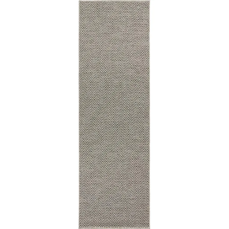 Flachgewebe Läufer Nature Grau Anthrazit - 80x250x0,5cm