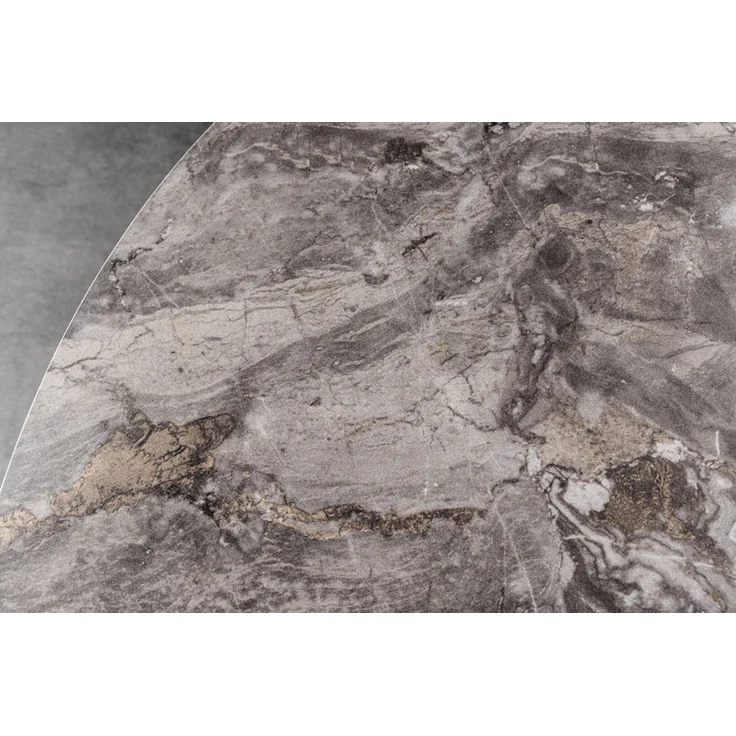 Design Esstisch AMICA 120cm taupe Marmor-Optik Keramik schwarzes Metall-Gestell – Bild 5