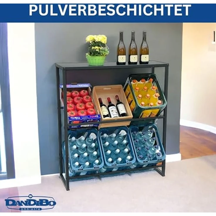 DanDiBo Getränkekistenregal 6 Kisten mit Ablage Metall Stabil 96435 100 cm Getränkekistenhalter Getränkekistenständer – Bild 6