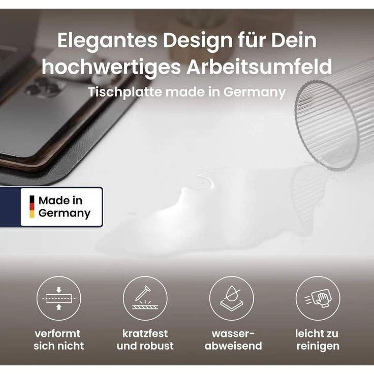 Desktopia Pro X - Elektrisch höhenverstellbarer Schreibtisch / Ergonomischer Tisch mit Memory-Funktion, Weiß, Gestell Grau, 160x80 cm – Bild 8