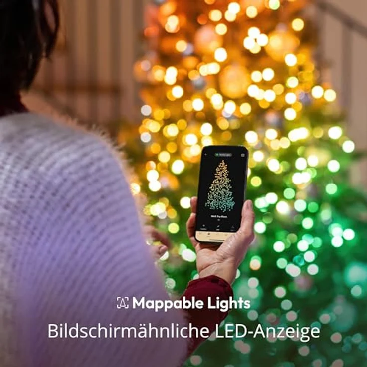 Twinkly Strings Candle 100 LED, LED-Lichterkette in Kerzenform, RGB LED-Lichter Mehrfarbig, Kompatibel mit Alexa & Google Home, Gaming-Lichter, Stromversorgung über USB-C, Grünes Kabel, 6m – Bild 5