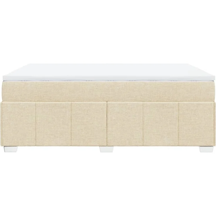 vidaXL Boxspringbett mit Matratze Creme 140x190 cm Stoff 3285475 – Bild 8