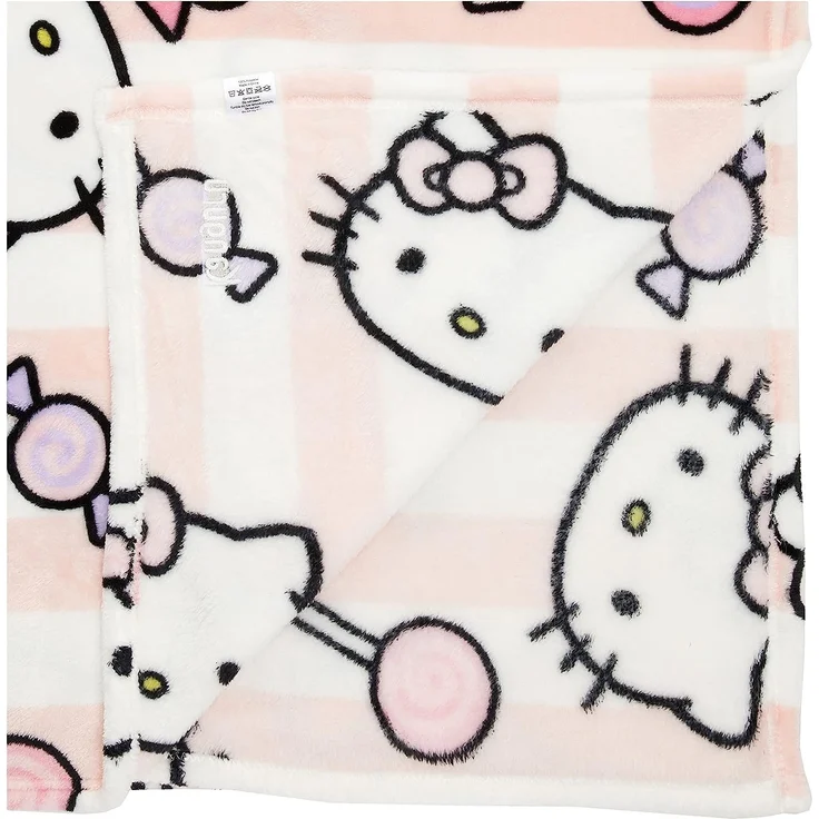 Kanguru Hello Kitty Tagesdecke, Pinke, weiche Decke 130x170 cm, Mikrofaser tagesdecke bettüberwurf oder tagesdecke Sofa. Qualität mit Ökotex-Prüfzertifikat, Sanrio – Bild 4