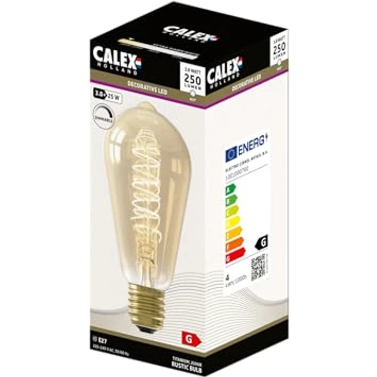 CALEX E27 Vintage Filament Lampe, 3,8W dimmbare ST64 Edison Glühbirne, warmweiß, 15000 h Lebensdauer – Bild 3