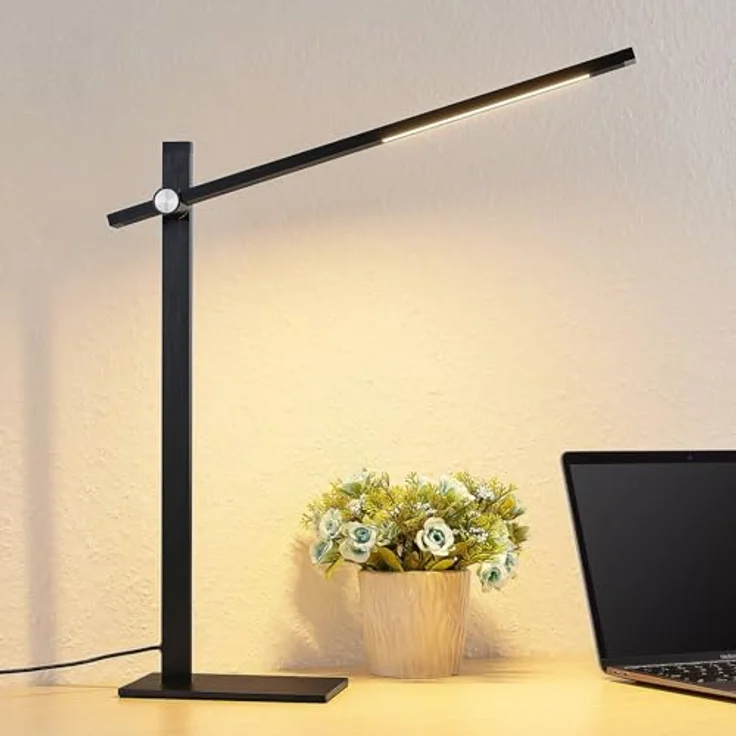 Lucande LED-Tischleuchte Wasko, dimmbar, schwarz, Metall, 4-stufige Helligkeitsregulierung – Bild 2