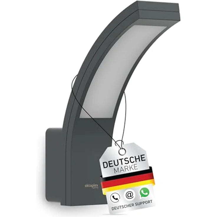 Oktaplex Rio Außenlampe Wand, IP54 wetterfest, warmweiß 3000K, 750lm, 10W, anthrazit – Bild 1