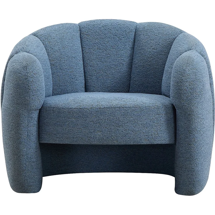 Vente-unique - Muschelsessel - Chenille-Stoff - Blau - DELIPO – Bild 3