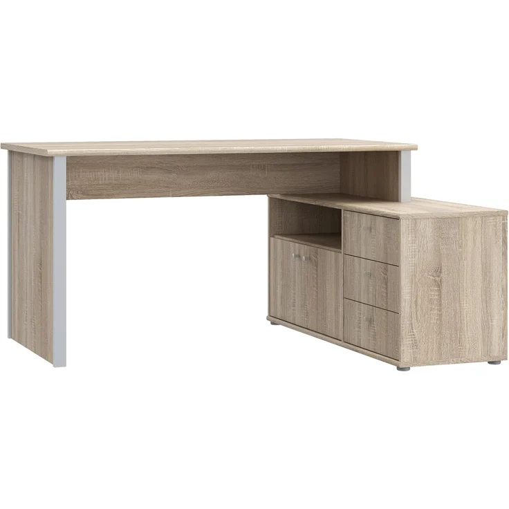 Forte Schreibtisch TEMPRA 2 - Büro in Sonoma Eiche (D30F)-Grey (A11) – Bild 4