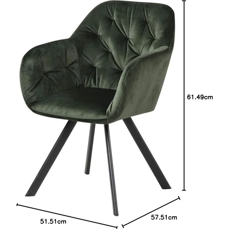 Selsey Polsterstuhl, Dunkelgrün, 57,5 x 61,5 x 81,5, 5903025349800 – Bild 2