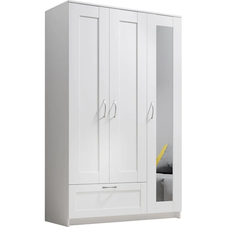 Kleiderschrank >Lepini< in Weiß, Dekorfolie - 117x191x50cm (BxHxT) – Bild 7