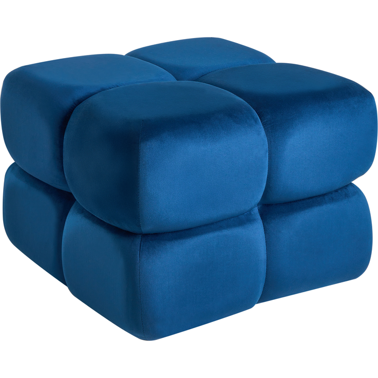 Pouf CALIENTE Samtstoff Marineblau