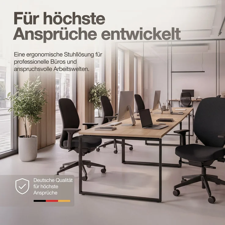 ASSMANN Ergonomischer Bürostuhl Atessa mit Polsterrücken in schwarz Schwarz 63x53x100cm Textil – Bild 7