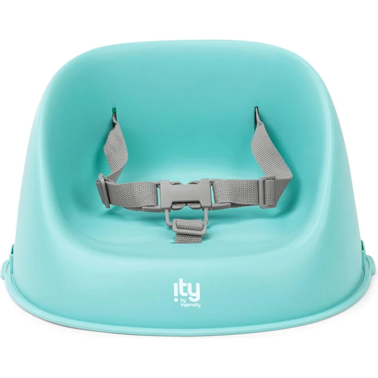 Ingenuity, ity by Ingenuity My Spot Easy-Clean Baby Booster Fütterungsstuhl, 3-Punkt-Gurt, waschbare abnehmbare Gurte - Aquamarin