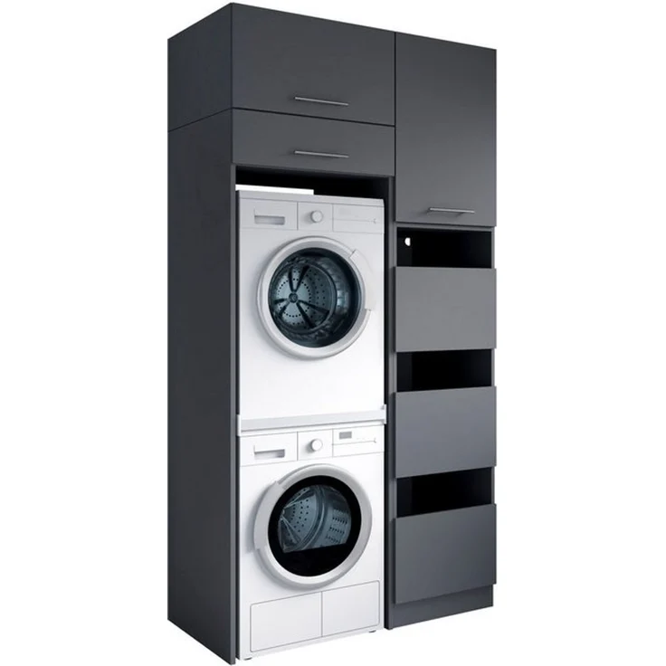 Laundreezy Mehrzweckschrank-Set Laundreezy, 4-tlg. Mehrzweckschrank-Set B/H/T 118/238/68 cm, (4-St), Breite 118 cm, Soft-Close-Funktion, höhenverstellbare Füße – Bild 4