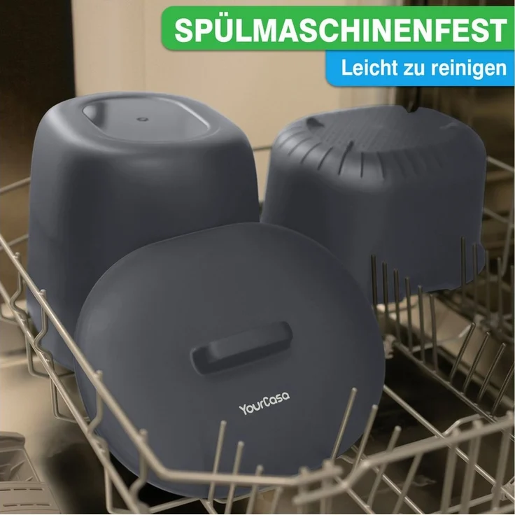 YourCasa Biomülleimer Küche 6L für alltäglichen Biomüll Spülmaschinenfest mit Sieb, Spülmaschinenfest, 6L Fassungsvermögen – Bild 4