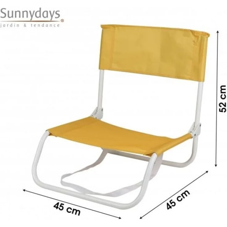 Sunnydays 45x45x52 cm Strandstuhl Strandhocker Campingstuhl 224210 gelb – Bild 2