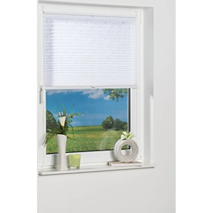 K-home Klemmfix-Plissee , Ausbrenner Stoff, weiß, 90x210 cm (B x L) – Bild 4