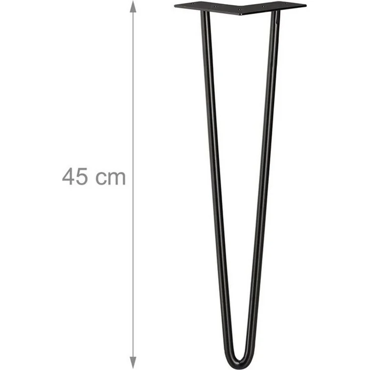 relaxdays Tischbein 4er Set Hairpin Legs mit 2 Streben, 45 cm - 2 Stangen – Bild 3