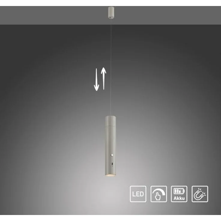 Just Light Pendelleuchte Attach, LED Akku-Pendelleuchte mit USB, 300 lm, verstellbar in Weiß – Bild 8