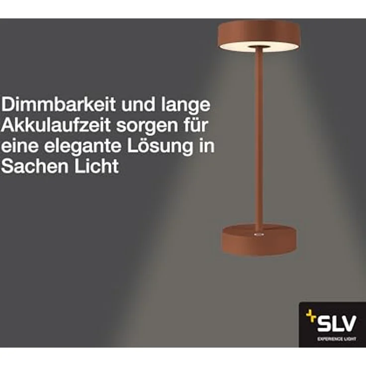SLV VINOLINA, Tischleuchte, Akku, IP54, 2700/3000K, TOUCH, rost - Ambiente- Tisch- und Standleuchten – Bild 4