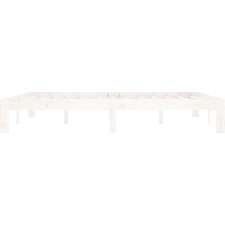 Doppelbett, Betten für Erwachsene, Massivholzbett Weiß Kiefer 160x200 cm de5579 – Bild 5