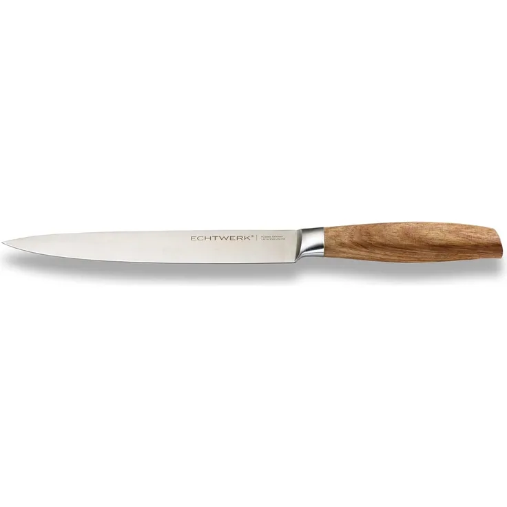 ECHTWERK Schinkenmesser Classic Edition, Filetiermesser, Edelstahl, Klingenlänge 20 cm, Griff aus Akazienholz