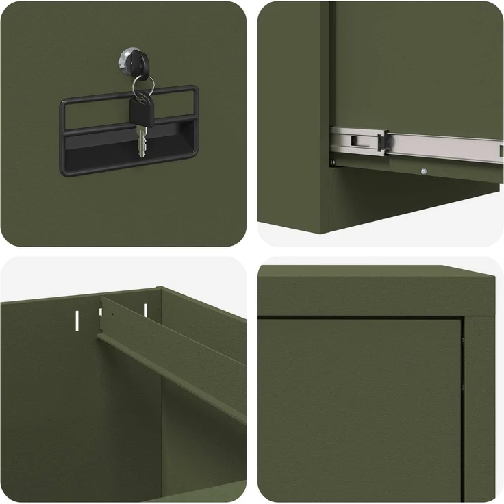 vidaXL Aktenschrank Olive Grün 44 x 50 x 106,5 cm Kaltgewalzter Stahl 891602 – Bild 10