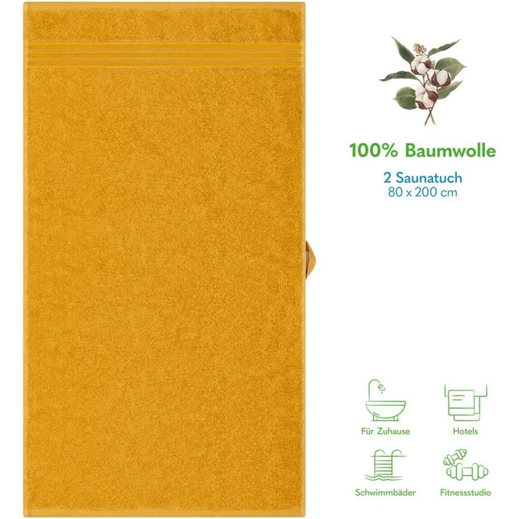 HAMMETEX Saunatuch Hammetex 2er Set extra große Saunatücher, Frottier (Packung, 2-St), 100% Baumwolle – Weich & Saugfähig – Luxuriöse Große Spa-Badetücher – Bild 3