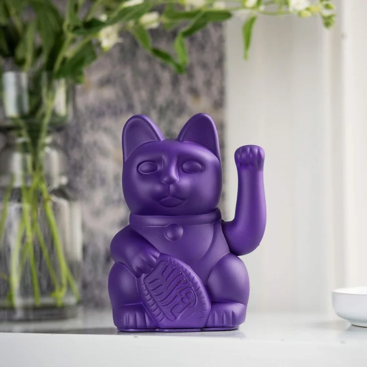 Donkey Winkekatze Lucky Cat Violett – Bild 2