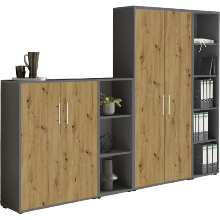 BMG Möbel Aktenschrank Office Edition 4 (Schrankwand Set, 4tlg) abschließbar, matt oder Hochglanz lackiert – Bild 1