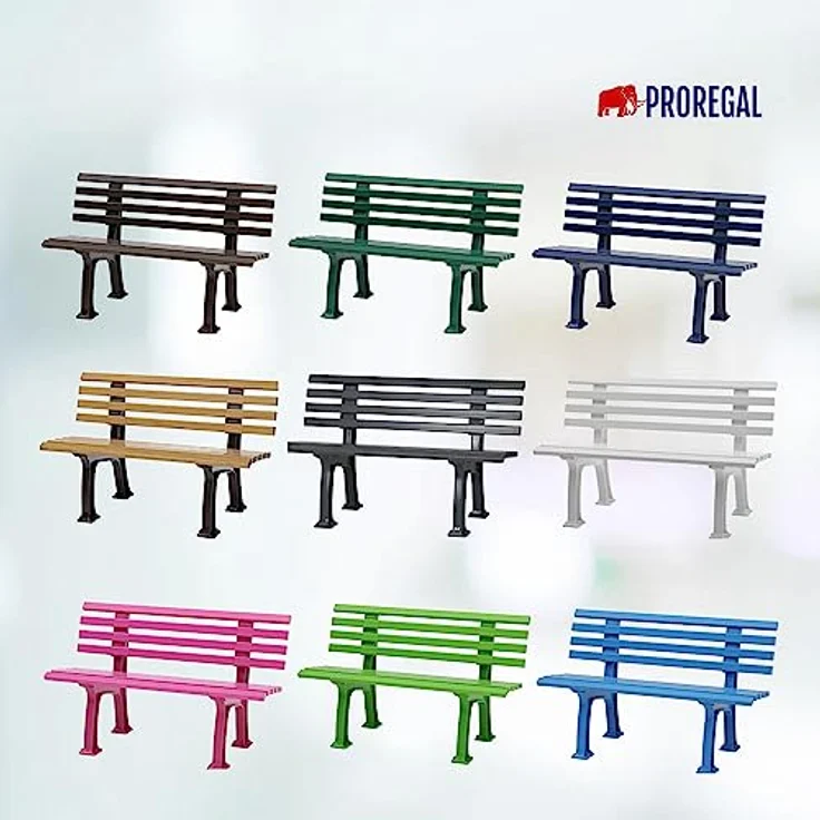 PROREGAL Gartenbank Antigua 2 Sitzer, Himmelblau, witterungsbeständiger Kunststoff, Maße HxBxT 74 x 120 x 54 cm – Bild 7