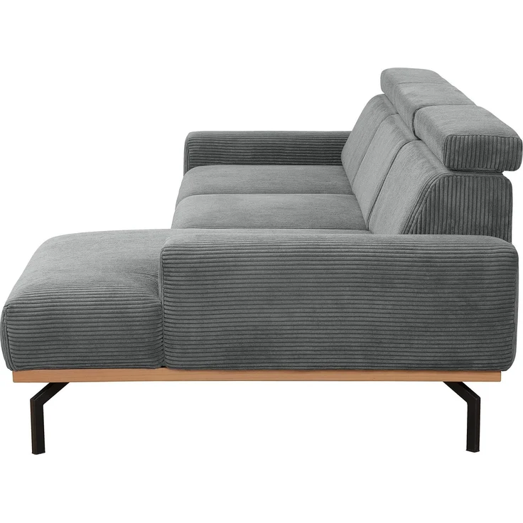 Sofa mit Longchair rechts Katrien Cordstoff anthrazit – Bild 5