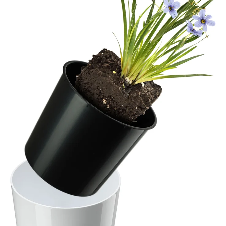 KADAX Blumentopf Blumentopf 26cm Abdeckung mit Einsatz Blumenständer Kunststoff weiß – Bild 6