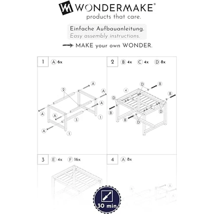 WONDERMAKE Garten-Kindersitzgruppe, 4-tlg. Holz-Sitzgarnitur für drinnen und draußen, grau, inkl. Tisch, Bank und 2 Hockern, für Kinder ab 3 Jahren – Bild 7