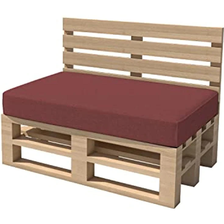 chilly pilley Palettenkissen Gartenkissen Palettenauflage Palettenpolster Indoor Outdoor Waschbar Abnehmbar Sitzkissen Rückenkissen (8er Set, Dunkelrot) – Bild 8