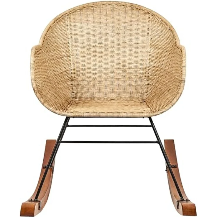 Schaukelstühle 2er Set LAVINIO Rattan Natürlich – Bild 5
