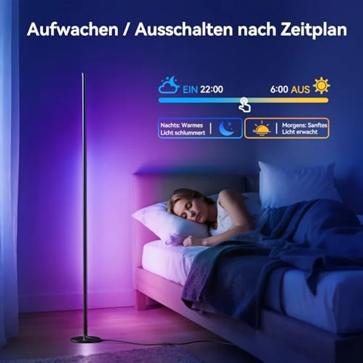 YICAIZI LED Stehlampe Wohnzimmer RGB - 2 Stück 160cm Stehlampe Dimmbar, Standleuchte LED mit Fernbedienung und APP, Musikmodi, DIY-Modus & Timing -Funktion für Schlafzimmer, Gaming – Bild 6