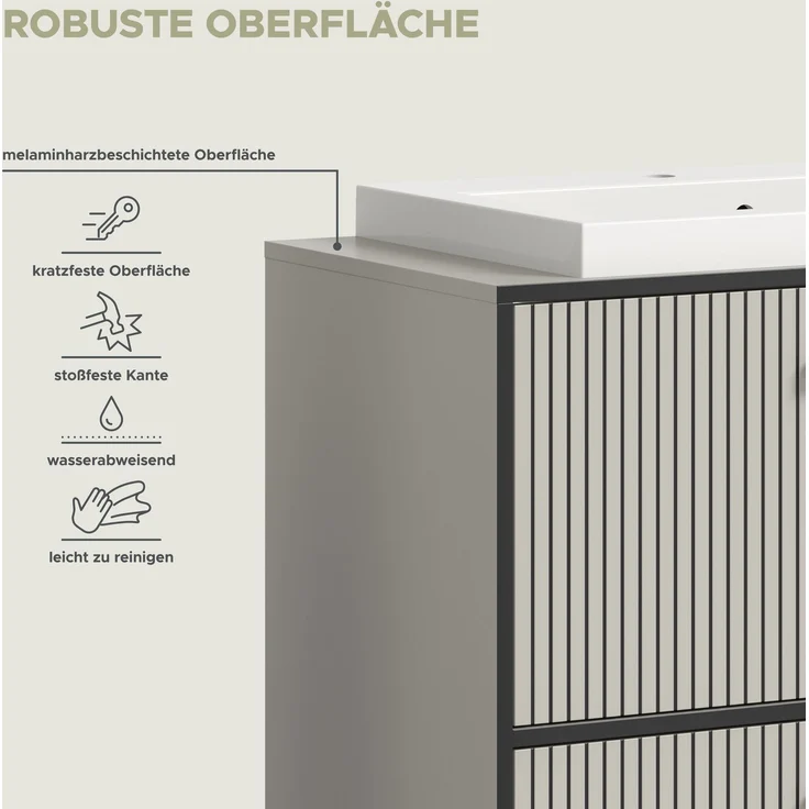 Badkombination (B/H/T: 170x192x48 cm) in Kaschmir Nachbildung – Bild 10
