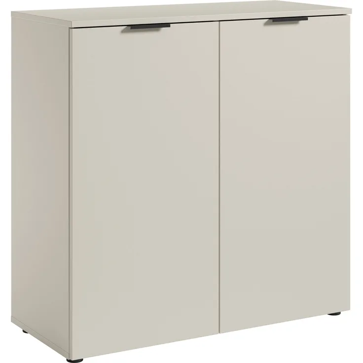 Kommode >Linz< 2 Türen, 4 Fächer, in Kaschmir - 90x90x40cm (BxHxT)