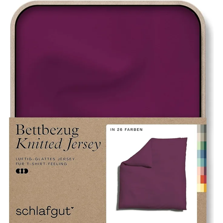 Schlafgut Knitted Jersey Bettwäsche | Bettbezug einzeln 240x220 cm | grey-deep
