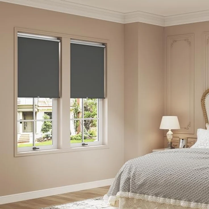 WOLTU Verdunkelungsrollo ohne Bohren, Klemmfix Thermorollo innen, Sicht- & Sonnenschutz Rollo, Schnurlos, Klemmrollo für Fenster & Türen, 60x150 cm, Anthrazit – Bild 9
