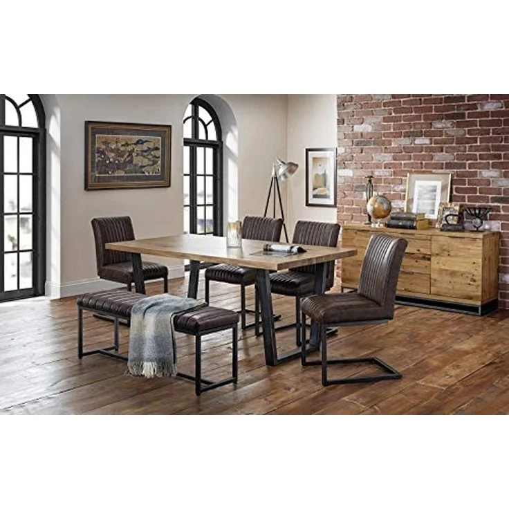 Julian Bowen Brooklyn Sitzbank, bezogen, braun – Bild 2