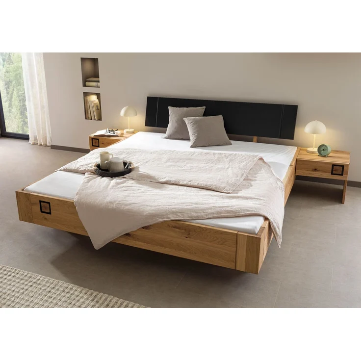 Bett inkl. Nachttische Wildeiche 160x200x81 natur geölt/lackiert KITZBÜHEL #153 – Bild 2