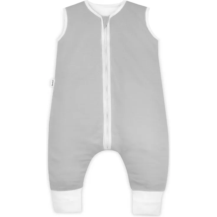 Ehrenkind® Babyschlafsack | Schlafsack mit Füßen 2.5 TOG | Bio-Baumwolle | Ganzjahres Schlafsack Baby Gr. 70 Farbe Hellgrau | Oeko-Tex | Schlafsack winter und Sommer Schlafsack Kinder