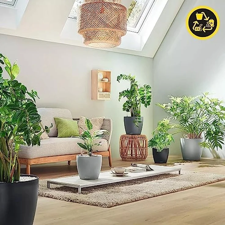Lechuza Pflanztopf Classico Eco 28 cm Kunststoff hellgrau – Bild 5