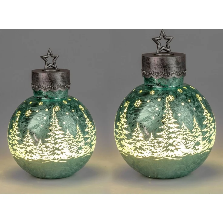 formano LED Kugelleuchte Winterwald, LED, Mit Timerfunktion, Grün, Winterwald, H: 30cm – Bild 2